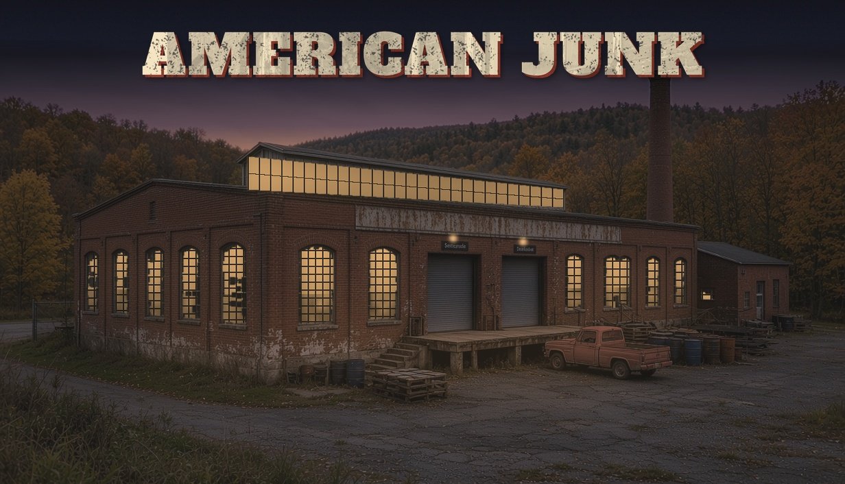 American Junk capsule art: Dad's machine works at dusk